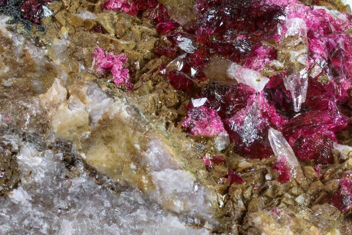 Roselite and Calcite Crystals on Dolomite - Morocco #159427